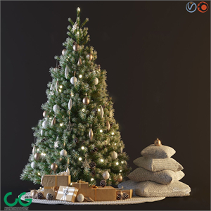 Modern Christmas tree gift box Mei Chen 3d model